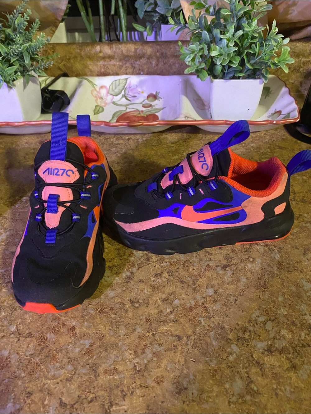Nike Air270 Kids' Black and Orange Athletic Sneakers